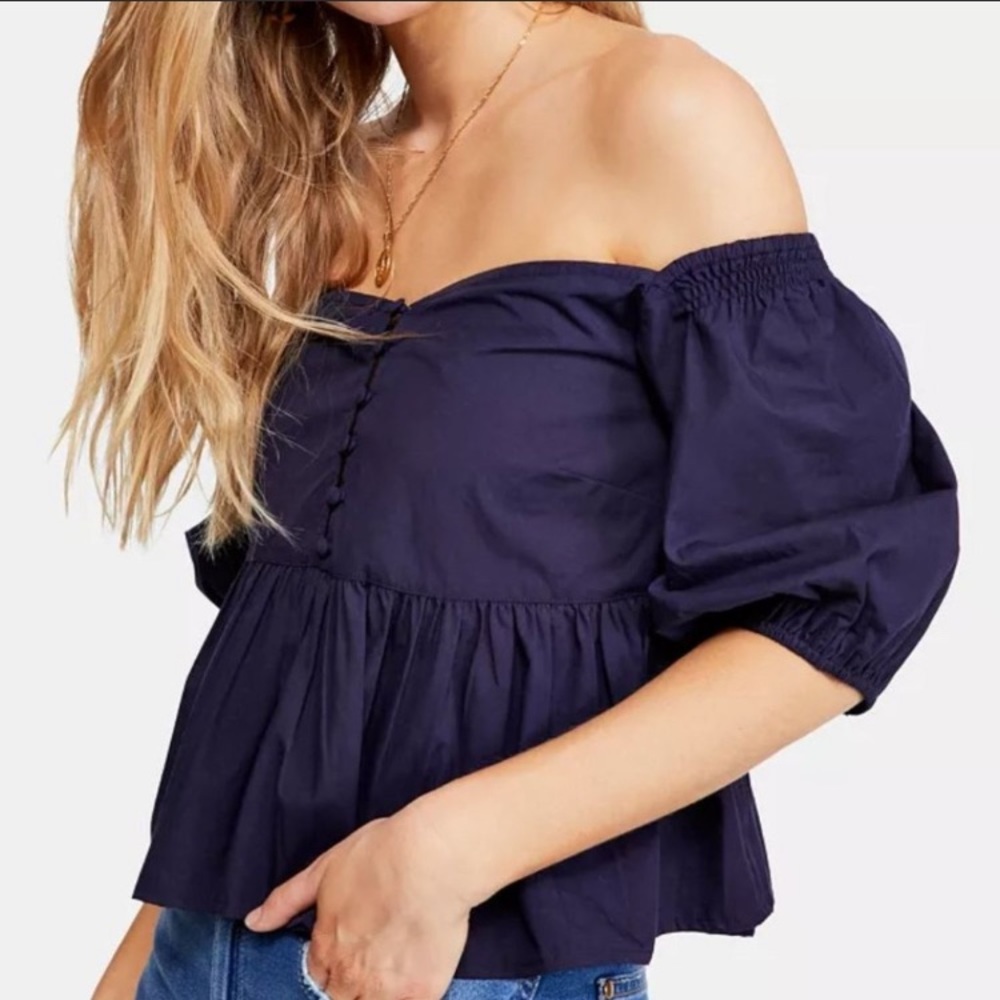 NEW! Free People Veronica Off-Shoulder Top Shirt Size M